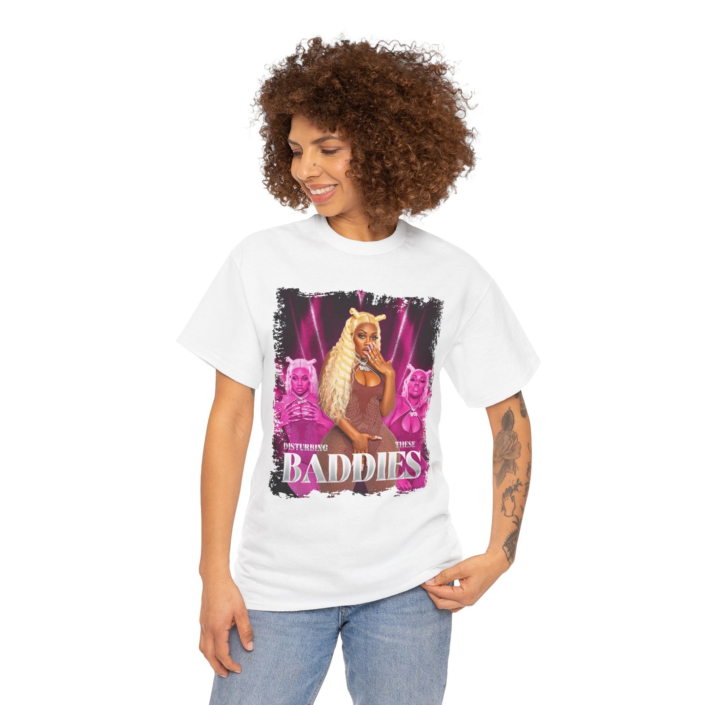 Disturbing These Baddies Pink Graphic Tee